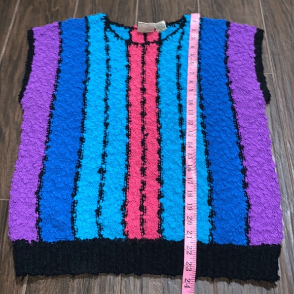 Vintage Colter Bay International striped sleeveless fuzzy vest - Picture 7 of 8